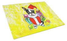Load image into Gallery viewer, Boston Terrier Stinker That Stole Christmas Glass Cutting Boards – Durable, Decorative Kitchen Art