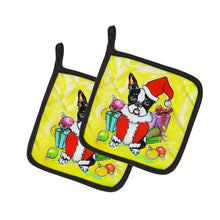 Load image into Gallery viewer, Boston Terrier Stinker That Stole Christmas Pot Holders - Set of 2 Decorative Kitchen Helpers | Made in the USA