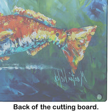 Load image into Gallery viewer, Break Through Red Fish Glass Cutting Boards – Durable, Decorative Kitchen Art