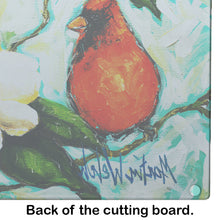 Load image into Gallery viewer, Cardinal Aqua Glass Cutting Boards – Durable, Decorative Kitchen Art