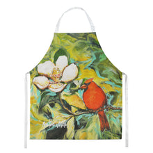 Load image into Gallery viewer, Cardinal with Magnolia Apron – Artist-Designed Kitchen, BBQ &amp; Craft Apron