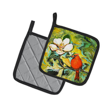 Load image into Gallery viewer, Cardinal with Magnolia Pot Holders - Set of 2 Decorative Kitchen Helpers | Made in the USA