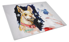 Load image into Gallery viewer, Chevy Boston Terrier Glass Cutting Boards – Durable, Decorative Kitchen Art