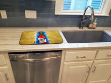 Load image into Gallery viewer, Hot Sauce Crystal Blue Dish Drying Mat – Absorbent, Artistic Kitchen Essentials
