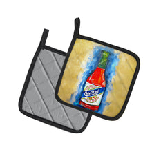 Load image into Gallery viewer, Hot Sauce Crystal Blue Pot Holders - Set of 2 Decorative Kitchen Helpers | Made in the USA
