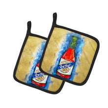 Load image into Gallery viewer, Hot Sauce Crystal Blue Pot Holders - Set of 2 Decorative Kitchen Helpers | Made in the USA