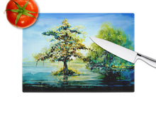 Load image into Gallery viewer, Cypress Tree in the Bayou Blue Glass Cutting Boards – Durable, Decorative Kitchen Art