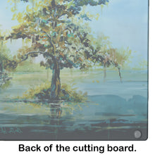 Load image into Gallery viewer, Cypress Tree in the Bayou Blue Glass Cutting Boards – Durable, Decorative Kitchen Art