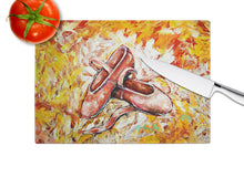 Load image into Gallery viewer, First Step Ballet Shoes Glass Cutting Boards – Durable, Decorative Kitchen Art
