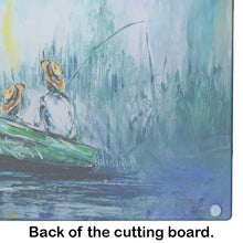 Load image into Gallery viewer, Fishing On The Bayou Glass Cutting Boards – Durable, Decorative Kitchen Art
