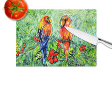 Load image into Gallery viewer, Fred and Freda Parrots Glass Cutting Boards – Durable, Decorative Kitchen Art