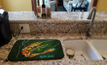 Load image into Gallery viewer, Green Waters Shrimp Dish Drying Mat – Absorbent, Artistic Kitchen Essentials