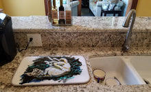 Load image into Gallery viewer, Happy Times Greyhoud Dish Drying Mat – Absorbent, Artistic Kitchen Essentials