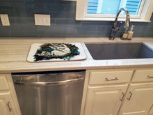 Load image into Gallery viewer, Happy Times Greyhoud Dish Drying Mat – Absorbent, Artistic Kitchen Essentials