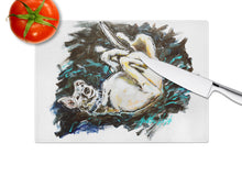 Load image into Gallery viewer, Happy Times Greyhoud Glass Cutting Boards – Durable, Decorative Kitchen Art