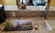 Load image into Gallery viewer, Heron in the Swamp Dish Drying Mat – Absorbent, Artistic Kitchen Essentials