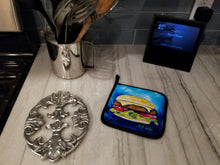 Load image into Gallery viewer, I Want Mine Dressed Hamburger Pot Holders - Set of 2 Decorative Kitchen Helpers | Made in the USA