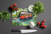 Load image into Gallery viewer, Little Red Street Car Glass Cutting Boards – Durable, Decorative Kitchen Art