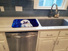 Load image into Gallery viewer, Louie White Poodle Dish Drying Mat – Absorbent, Artistic Kitchen Essentials