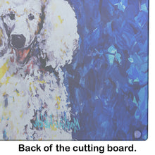 Load image into Gallery viewer, Louie White Poodle Glass Cutting Boards – Durable, Decorative Kitchen Art