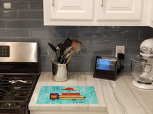 Load image into Gallery viewer, Hot Dog Cart Glass Cutting Boards – Durable, Decorative Kitchen Art