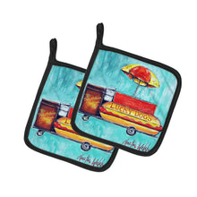 Load image into Gallery viewer, Hot Dog Cart Pot Holders - Set of 2 Decorative Kitchen Helpers | Made in the USA