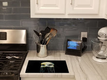 Load image into Gallery viewer, Mysterious Mask Glass Cutting Boards – Durable, Decorative Kitchen Art