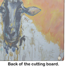Load image into Gallery viewer, Peach Wool Sheep Glass Cutting Boards – Durable, Decorative Kitchen Art