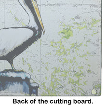 Load image into Gallery viewer, Pelican on Map Glass Cutting Boards – Durable, Decorative Kitchen Art