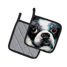 Load image into Gallery viewer, Boston Terrier Pretty Please Pot Holders - Set of 2 Decorative Kitchen Helpers | Made in the USA