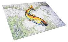 Load image into Gallery viewer, Red Fish On Map Glass Cutting Boards – Durable, Decorative Kitchen Art