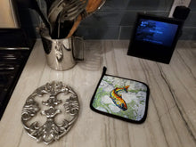 Load image into Gallery viewer, Red Fish On Map Pot Holders - Set of 2 Decorative Kitchen Helpers | Made in the USA