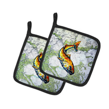 Load image into Gallery viewer, Red Fish On Map Pot Holders - Set of 2 Decorative Kitchen Helpers | Made in the USA