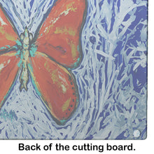 Load image into Gallery viewer, Red Glider Butterfly Glass Cutting Boards – Durable, Decorative Kitchen Art