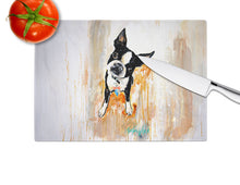 Load image into Gallery viewer, Boston Terrier Scout Glass Cutting Boards – Durable, Decorative Kitchen Art