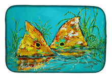 Load image into Gallery viewer, Side By Side Red Fish Dish Drying Mat – Absorbent, Artistic Kitchen Essentials