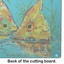Load image into Gallery viewer, Side By Side Red Fish Glass Cutting Boards – Durable, Decorative Kitchen Art