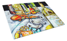 Load image into Gallery viewer, Sit A Spell Seafood Dinner Glass Cutting Boards – Durable, Decorative Kitchen Art
