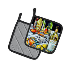 Load image into Gallery viewer, Sit A Spell Seafood Dinner Pot Holders - Set of 2 Decorative Kitchen Helpers | Made in the USA