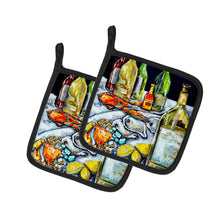 Load image into Gallery viewer, Sit A Spell Seafood Dinner Pot Holders - Set of 2 Decorative Kitchen Helpers | Made in the USA