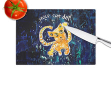 Load image into Gallery viewer, Space Cat Det Cat Glass Cutting Boards – Durable, Decorative Kitchen Art