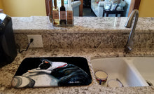 Load image into Gallery viewer, Boston Terrier Spot In The Sun Dish Drying Mat – Absorbent, Artistic Kitchen Essentials