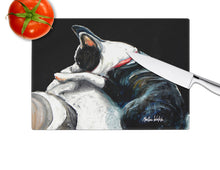 Load image into Gallery viewer, Boston Terrier Spot In The Sun Glass Cutting Boards – Durable, Decorative Kitchen Art