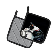Load image into Gallery viewer, Boston Terrier Spot In The Sun Pot Holders - Set of 2 Decorative Kitchen Helpers | Made in the USA