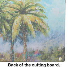 Load image into Gallery viewer, Summer Breezes Palm Tree Glass Cutting Boards – Durable, Decorative Kitchen Art