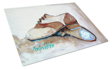 Load image into Gallery viewer, Tap Doses Shoes Glass Cutting Boards – Durable, Decorative Kitchen Art