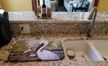 Load image into Gallery viewer, Three Pelicans on a Pier Dish Drying Mat – Absorbent, Artistic Kitchen Essentials