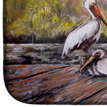 Load image into Gallery viewer, Three Pelicans on a Pier Dish Drying Mat – Absorbent, Artistic Kitchen Essentials