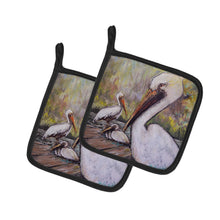 Load image into Gallery viewer, Three Pelicans on a Pier Pot Holders - Set of 2 Decorative Kitchen Helpers | Made in the USA