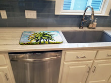Load image into Gallery viewer, Tropical Breeze Palm Trees Dish Drying Mat – Absorbent, Artistic Kitchen Essentials